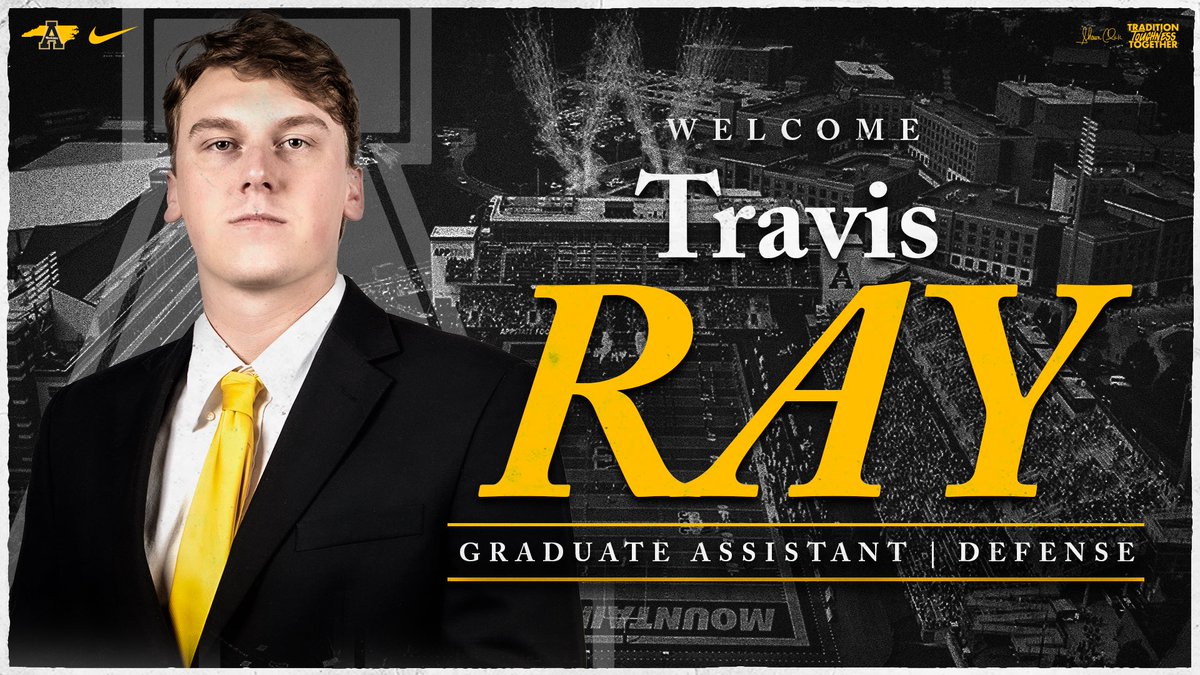#AppNation, please welcome back Travis Ray as a graduate assistant for the defense! Travis is an App State alum who worked last season as a safeties/nickels GA at Tennessee Tech. #GoApp