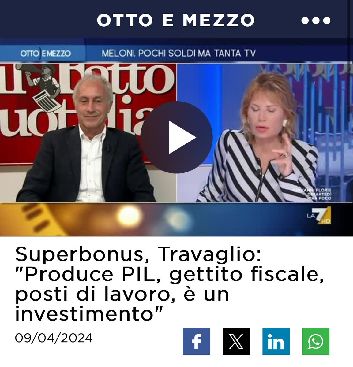 “Il Superbonus produce gettito fiscale” E io che pensavo che un credito d’imposta, tra l’altro al 110%, consumasse gettito fiscale. Devo essermi perso qualche passaggio logico.