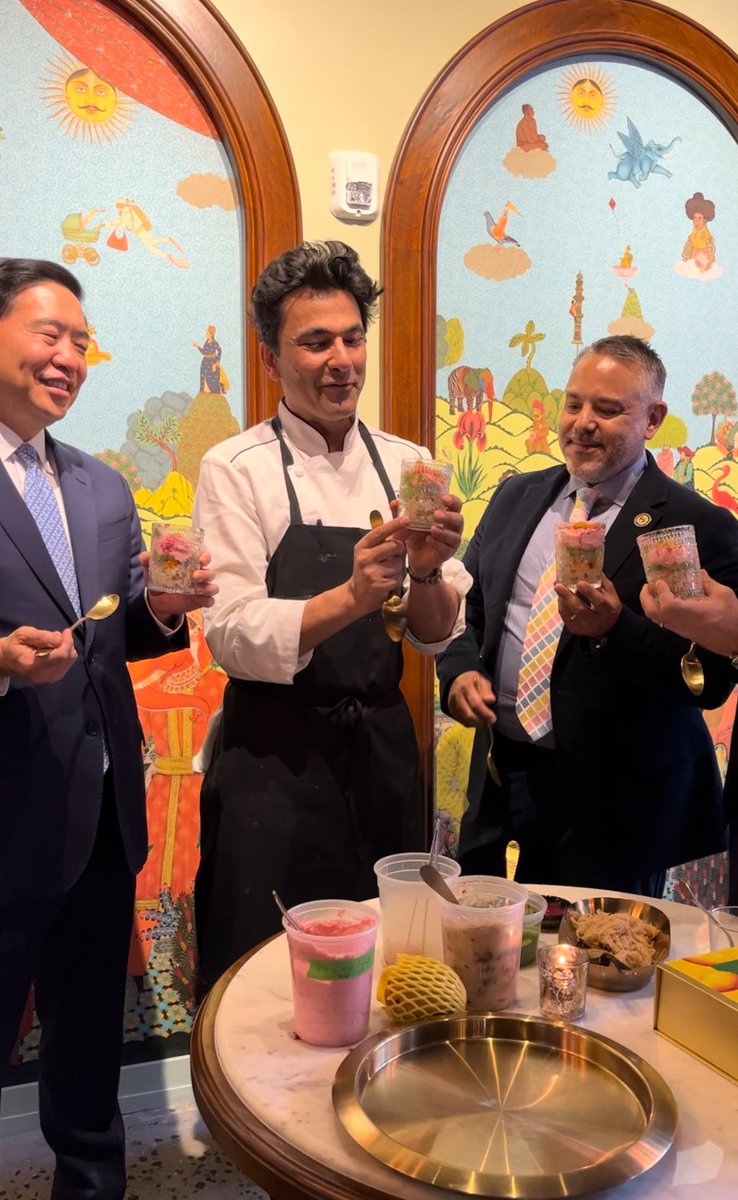 Congratulations on the Grand Opening of Bungalow! 🎉 With the help of @nycnightlifegov & @NYC_SBS they received a free #NYCBEST compliance consultation + NARCAN training...and we learned how to prepare a special Eid dessert from Chef @TheVikasKhanna & @jimmyrizvi!🌙✨