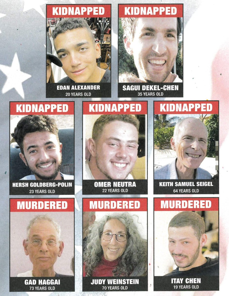 Today is the 188th day since these eight Americans were kidnapped by Hamas. Along with nearly 130 others, they remain held hostage. I demand Hamas return all hostages — and I urge my colleagues, @POTUS, and leaders across the globe to continue demanding their return as well.