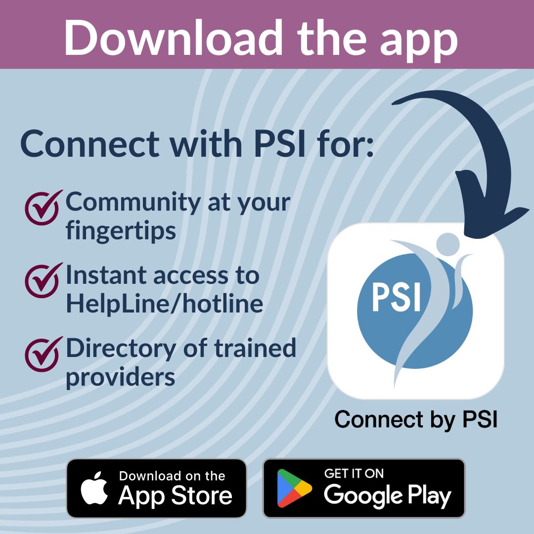 NEW App Available by Postpartum Support International - Connect by PSI gives you access to ALL of our essential help-seeker resources in an easy-to-navigate manner. Download for Apple ➡️ apps.apple.com/us/app/connect… Download for Google ➡️ play.google.com/store/search?q…