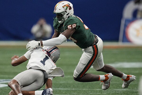 Florida A&M first-team All-SWAC edge rusher Anthony Dunn is expected to enter the transfer portal, a source tells @247Sports. The 6-foot-4, 250-pound Dunn posted 46 tackles, 12.5 tackles for loss and eight sacks for 12-1 Florida A&M last season. 247sports.com/player/anthony…