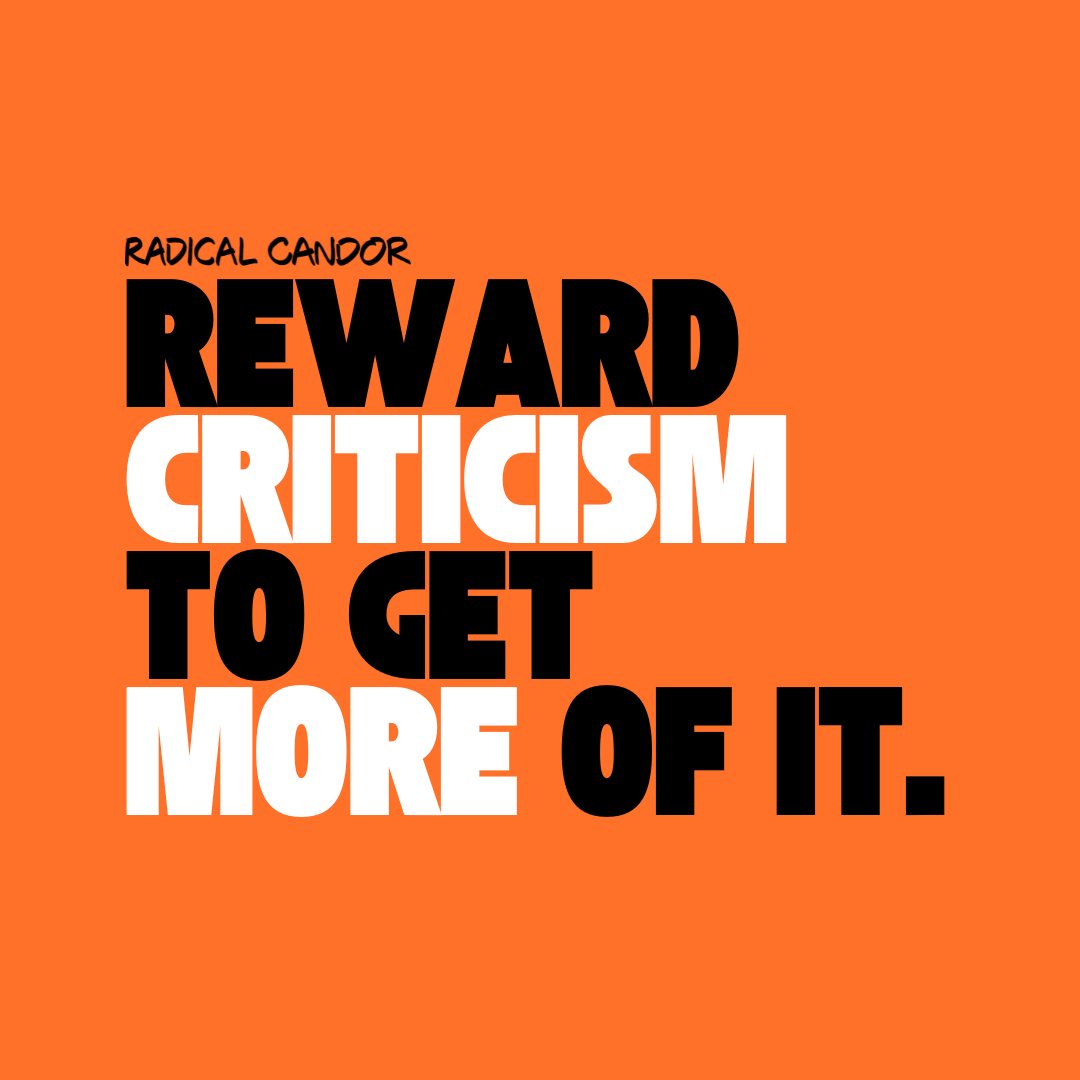 Embrace the discomfort, welcome the criticism, and don't forget to reward the candor. If you agree, make moves ASAP. If not, show you're trying! Learn more here: bit.ly/4aNyn5c! #RadicalCandor #QuoteoftheDay #EmbracetheDiscomfort #Leadership #Feedback #Criticism