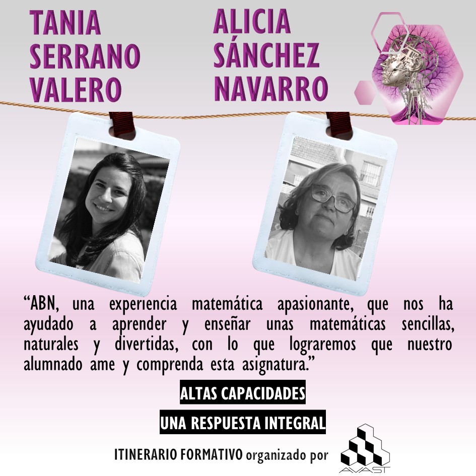 Este próximo sábado Alicia Sánchez y Tania Serrano nos hablarán de #ABN en el bloque de #Infantil-#Primaria de la #FormaciónAVAST24 #FormaciónAVASTAACC
#inclusiónAACC #Formacióndocente #inclusión #altascapacidades #AACC #aci