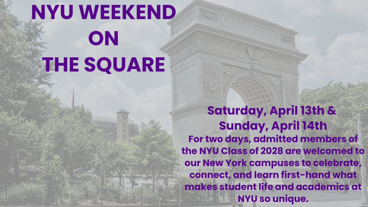#NYU #WOTS #VIOLETS #NYU2028

For more information about our Weekend on the Square, click on the following link: nyu.edu/admissions/und…