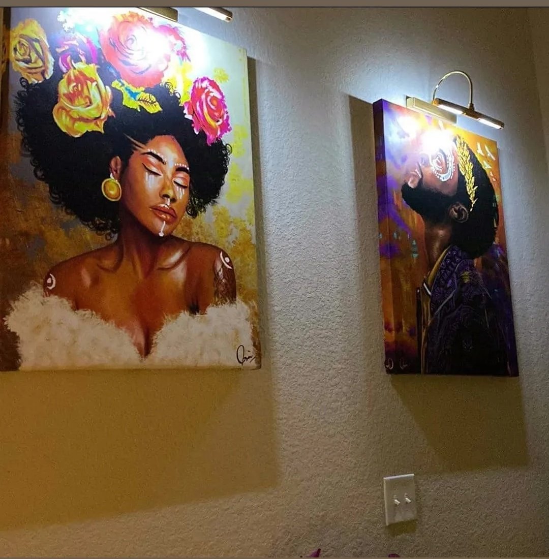 my collector sent me these pictures of my art in her home 😊