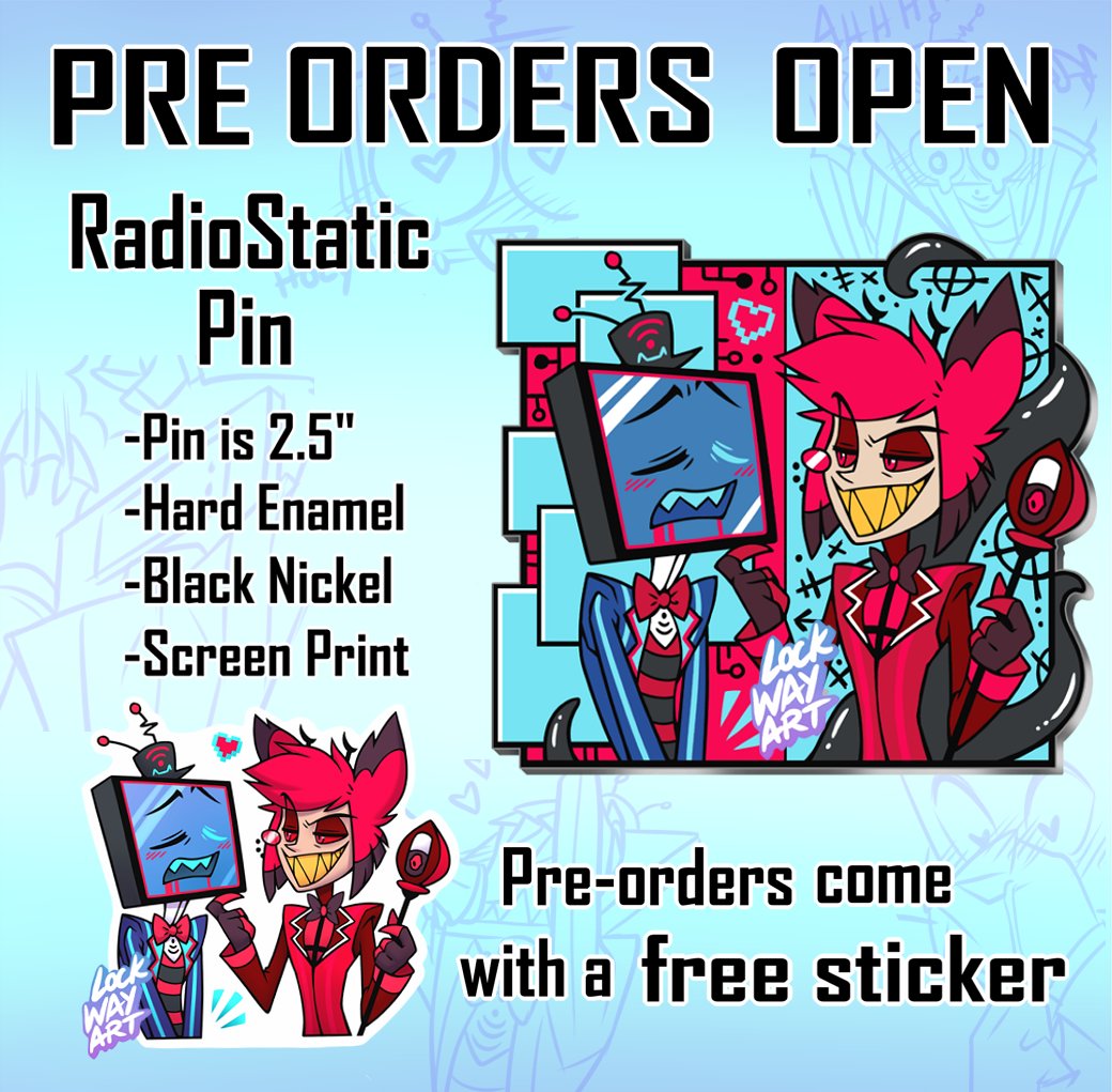 Radiostatic (or Radiosilence) Enamel Pin ❤️📻📺💙 deandrawsart.com/s/shop Pre-orders are still OPEN CLOSES on April 12th at 12 pm EST~ Featured on my besties @Deandrawsarts Shop along with his own preorder pins. #vox #alastor #Radiostatic #staticradio #voxal #HazbinHotel