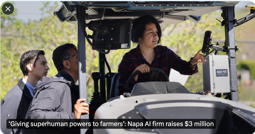 “AI provides 'superhuman powers to farmers” Did you know? Advanced AI isn't just for tech companies. 'By employing artificial intelligence, Scout analyzes vineyard blocks through ground-level photographs,' providing accurate and up to date inventory, monitor plant and fruit