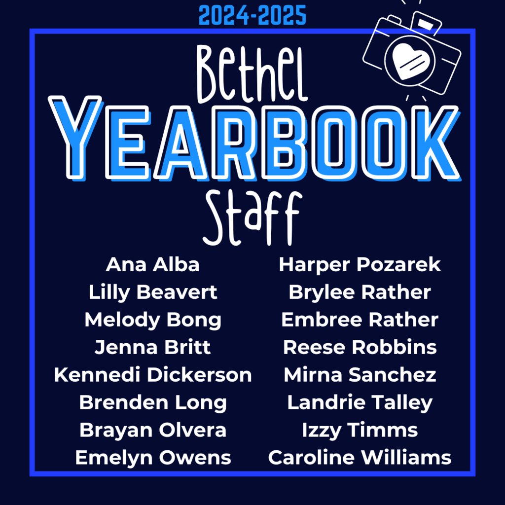 🎉 Congratulations to our future Bethel Yearbook Staff for the 2024-2025 school year! 📷💙 #bryantproud #bethebest