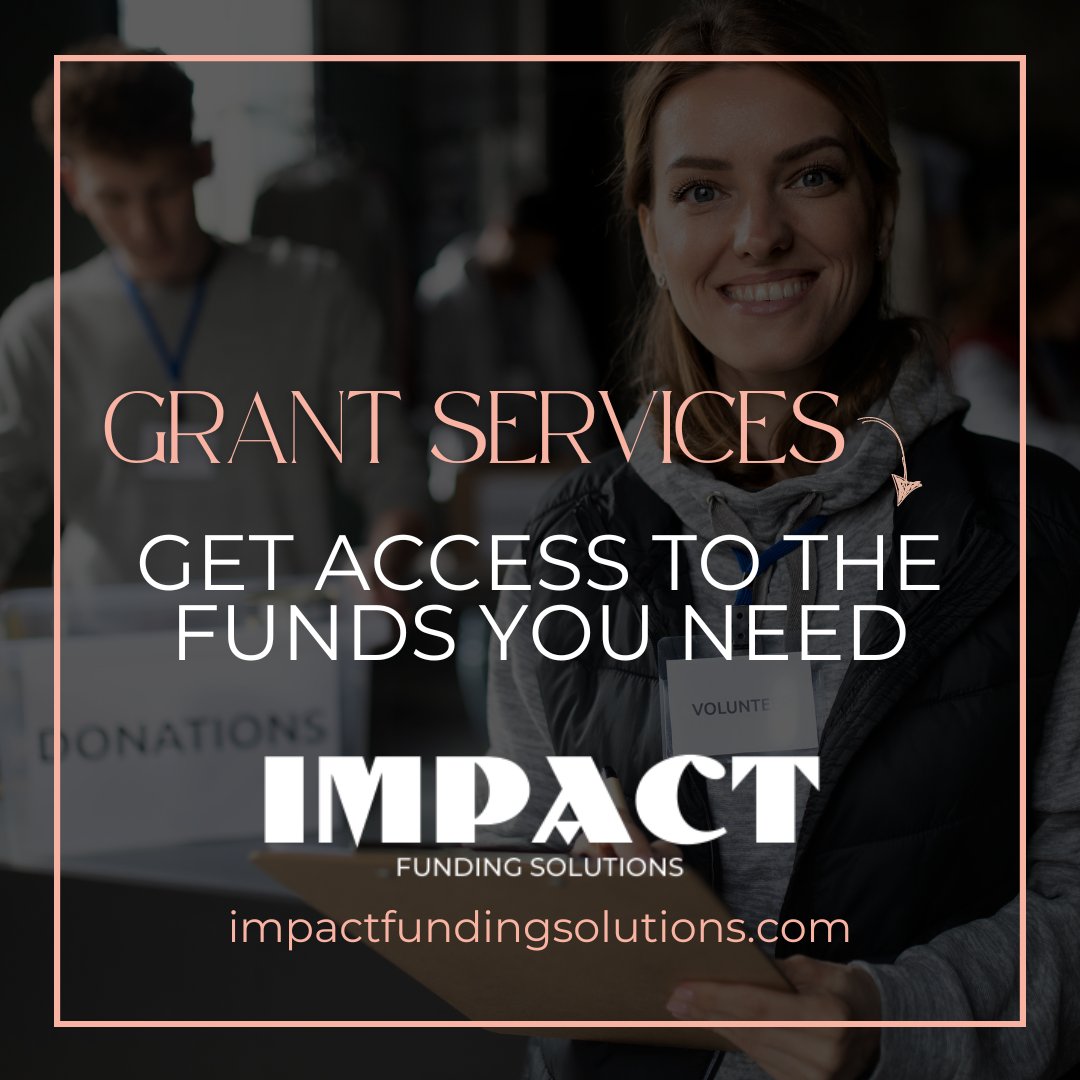 Our team specializes in grant research, strategy and grant applications. We work to be your partner in propelling positive change and growth. Contact us today for info and to schedule a call. Let's make a difference together! impactfundingsolutions.com