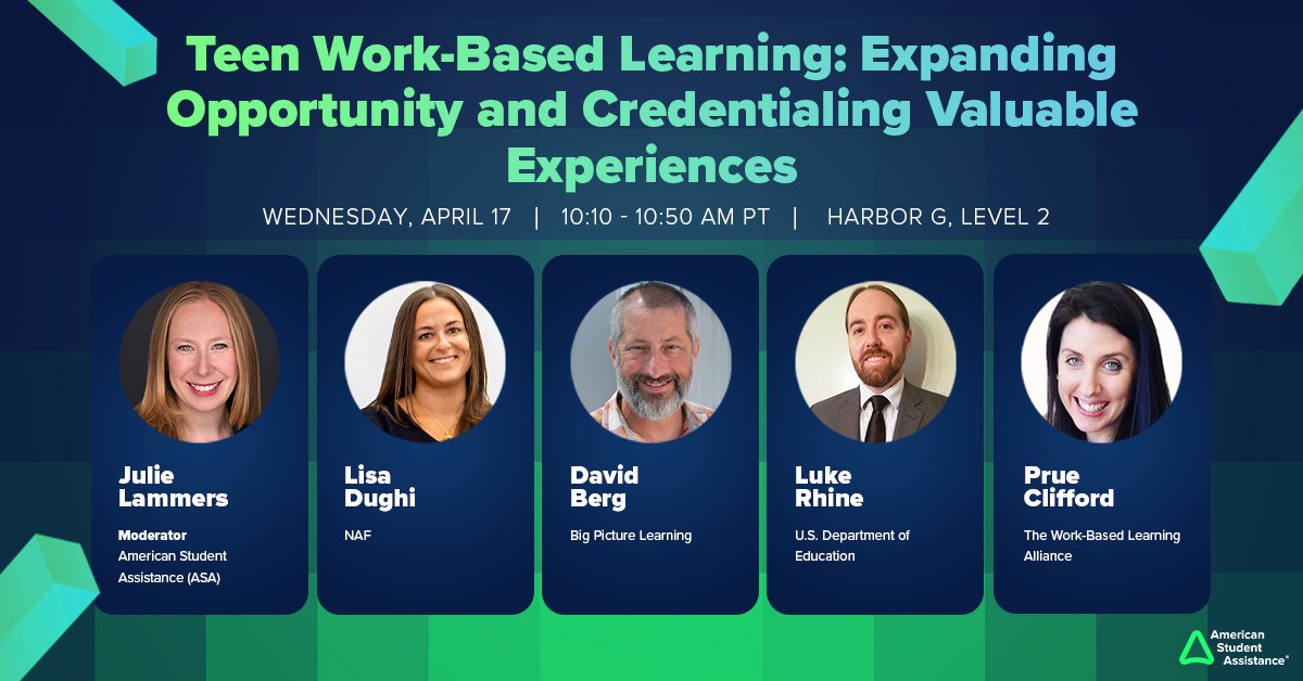 Next Wednesday, NAF CEO Lisa Dughi will be participating in the @ASA_Impact panel at #ASUGSVSummit focused on tactics for engaging teens in #workbasedlearning and exploring the credentialing ecosystem around these experiences! bit.ly/3Tzp3e3