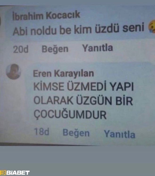 üzgün bir çocuğumdur