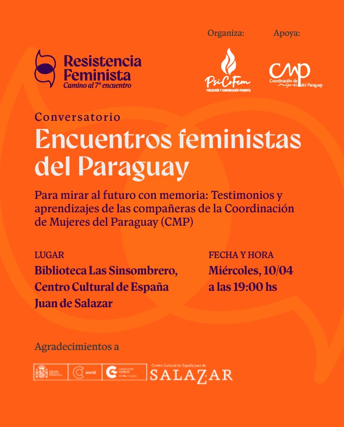 psicofempy's tweet image. ES HOY! 🌟

&quot;Encuentros Feministas del Paraguay&quot; 

📌 Compañeras de la Coordinación de Mujeres del Paraguay (CMP) compartirán sus experiencias, testimonios y aprendizajes sobre los 6 encuentros feministas que se realizaron en el país. 

Mirar al futuro con memoria. 💜🔥