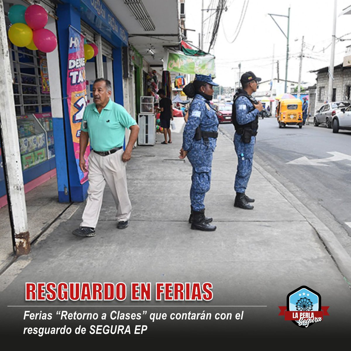 LaPerlaSegura's tweet photo. El Municipio de #Guayaquil organiza las ferias “Retorno a Clases” para integrar a los comerciantes autónomos y #reactivar economía. Se contará con medidas de seguridad como atención pre-hospitalaria, agentes de control municipal y cámaras de video vigilancia. #ComercioSeguro https://t.co/Ws2eK3qnF5