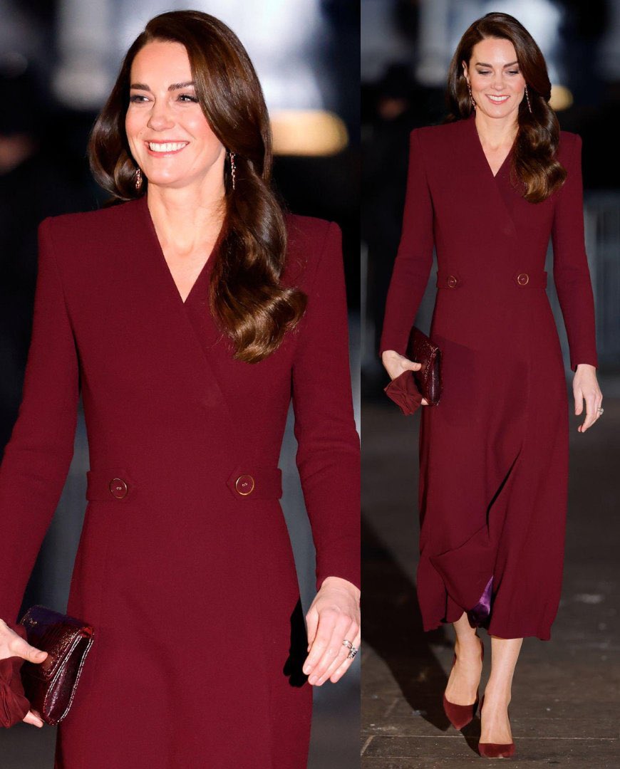 The Princess of Wales arriving at the 'Together at Christmas' Carol Service at Westminster Abbey in 2022 ❤️