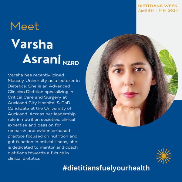 Massey Uni Health (@masseyunihealth) on Twitter photo Meet Varsha, who is the newest member of our <a href="/MasseyUni/">Massey University</a> dietetics & #Nutrition team. She is also a PhD candidate <a href="/AucklandUni/">University of Auckland | Waipapa Taumata Rau</a>. #DietitiansWeek2024 #dietitiansfuelyourhealth #PublicHealth #HealthyLife #HealthyEating #HealthyFood #HigherEducation #university Meet Varsha, who is the newest member of our <a href="/MasseyUni/">Massey University</a> dietetics & #Nutrition team. She is also a PhD candidate <a href="/AucklandUni/">University of Auckland | Waipapa Taumata Rau</a>. #DietitiansWeek2024 #dietitiansfuelyourhealth #PublicHealth #HealthyLife #HealthyEating #HealthyFood #HigherEducation #university