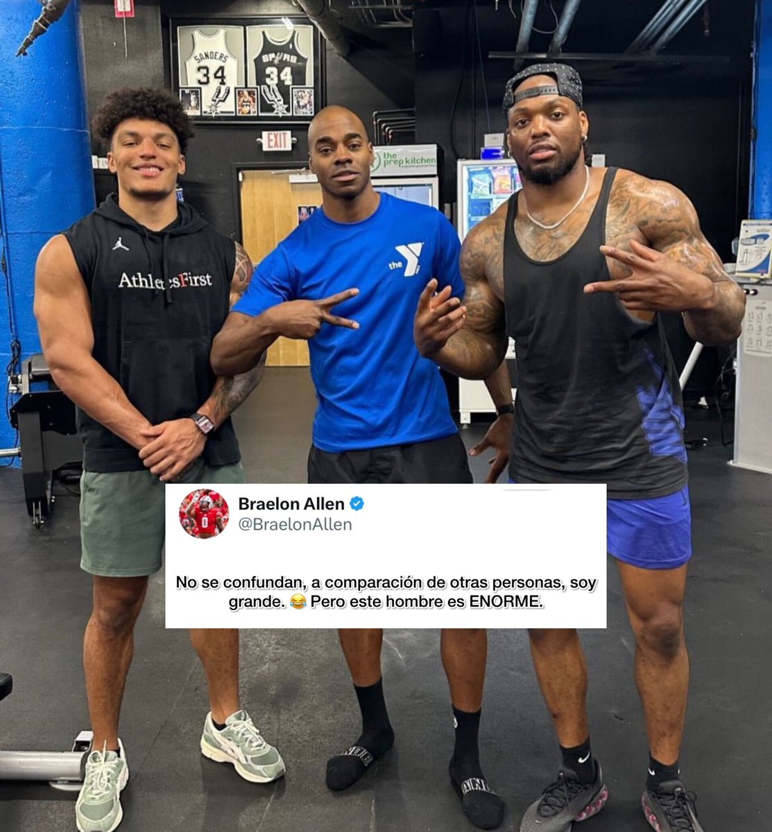 Nadie puede compararse con el físico de Derrick Henry, ni el RB prospecto del draft, Braelon Allen. 😅 📸: @BraelonAllen #NFLMX