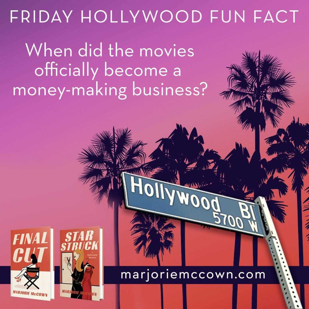 The first theater that took money from the public in exchange for filmed entertainment opened in New York on April 23, 1896. By 1910, there were more than 9,000 movie theaters operating across the country.  #hollywoodmovies #hollywoodunlocked  #movie @crookedlanebks @Ann_Collette