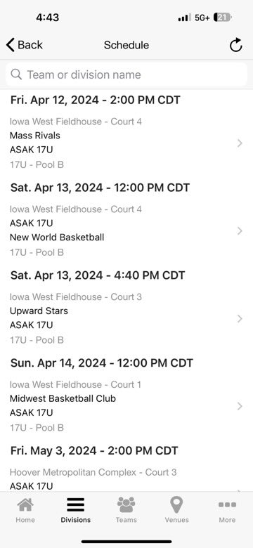 Coaches this is my schedule for the first 3ssb event in Omaha Nebraska.