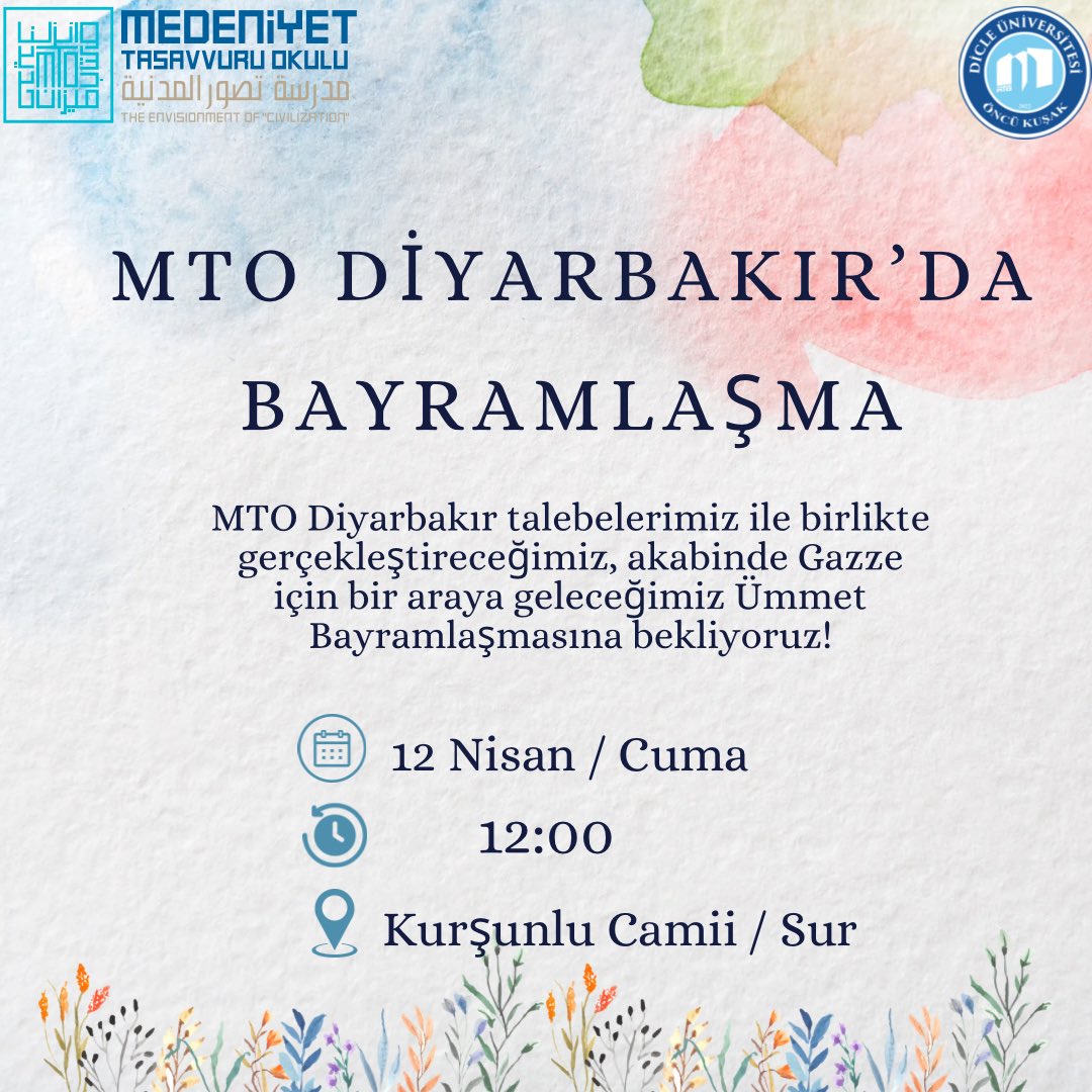 Bayram coşkusu MTO’da ayrı yaşanır.✨ MTO Diyarbakır talebelerimiz ile birlikte gerçekleştireceğimiz, akabinde Gazze için bir araya geleceğimiz Ümmet Bayramlaşmasına bekliyoruz! ✨🍬 @yenisafakwriter @merC71108153 @abdullahciftci7