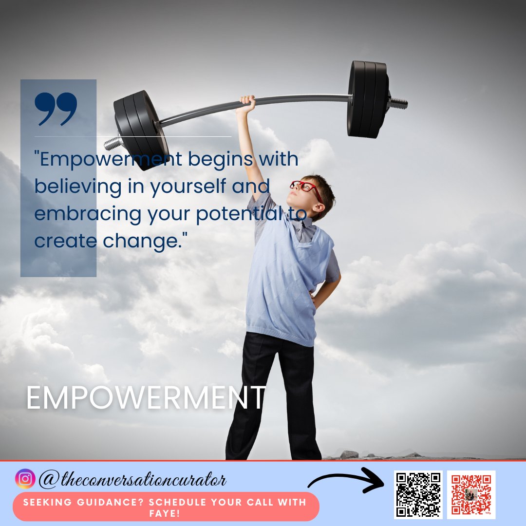 Did you know? Empowerment starts from within! Believe in yourself & embrace your potential to make a difference. #Empowerment #BelieveInYourself #CreateChange #SelfConfidence #Motivation