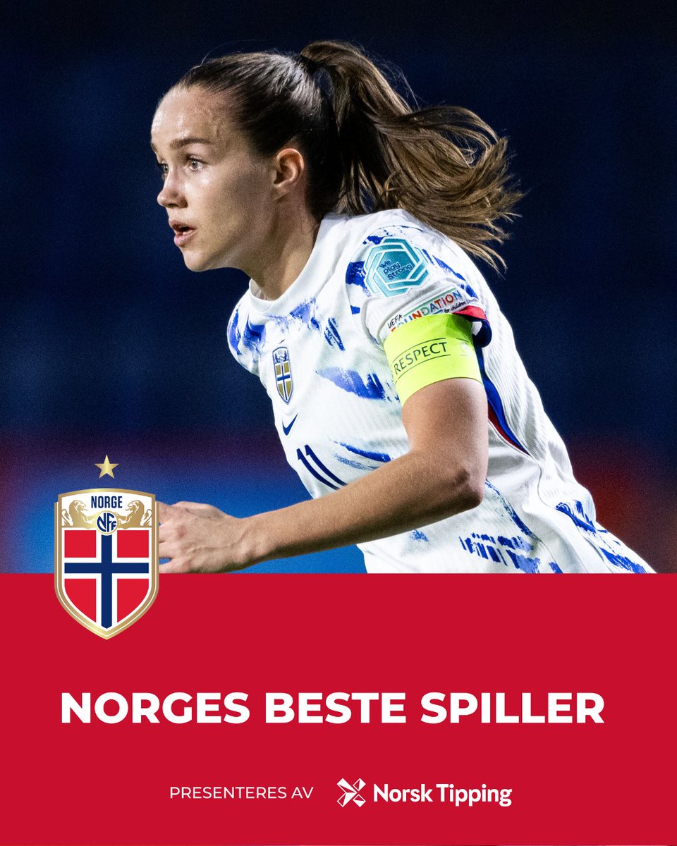 Dere stemte frem Ingrid Syrstad Engen som Norges beste spiller mot Finland og Guro Reiten som Norges beste spiller mot Nederland 🥳 Sammen med @NorskTippingAS deler Ingrid ut 10.000,- til Gimse IL og Guro til Sunndal Fotball 🙏🏼 #norsktippingbanensbeste