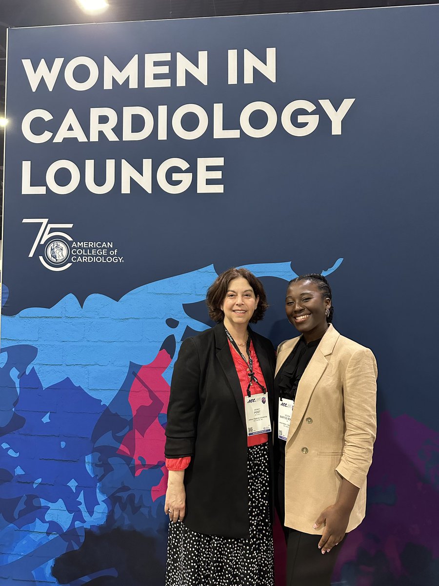 My favorite picture from #ACC24! Forever grateful for @WendyPost9’s mentorship @ACCinTouch @SarnoffCardio @CiccaroneCenter @CleClinicLCM #ACCMedStudent