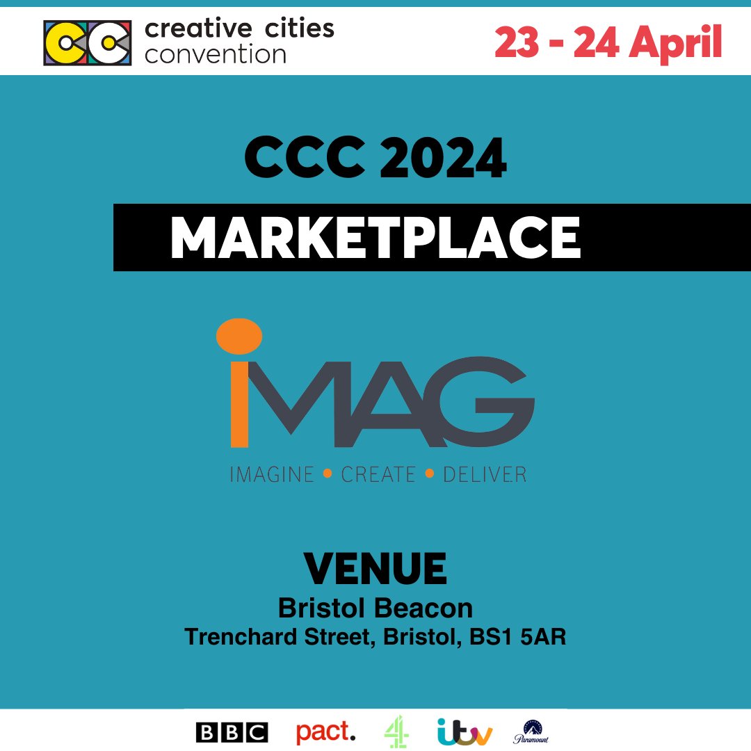 We can't wait for CCC 2024! 📣Look out for the Marketplace! iMAG is joining us on the 23rd-24th of April, at @Bristol_Beacon. You can still get a ticket to attend this year's event 🎫creativecitiesconvention.com/sponsors/