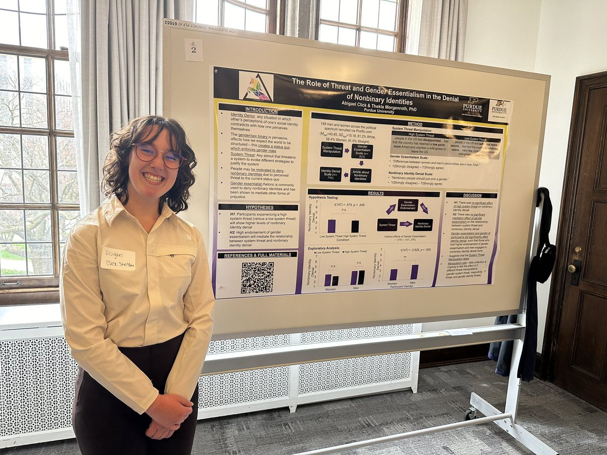 ClickAbigael's tweet photo. What a great year for poster presentations! Thanks @teriakirby &amp; @JunmingZhang_  for your collaboration on my poster presented at SPSS in Feb. and thanks to @TheMorgenroth for all the mentorship on my undergrad thesis presented at @Purdue_PsychSci Undergrad Research Conference! https://t.co/vXdOejs9ac