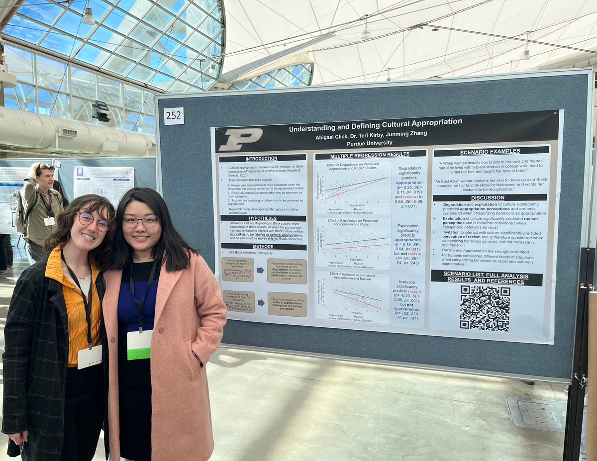 What a great year for poster presentations! Thanks @teriakirby & @JunmingZhang_  for your collaboration on my poster presented at SPSS in Feb. and thanks to @TheMorgenroth for all the mentorship on my undergrad thesis presented at @Purdue_PsychSci Undergrad Research Conference!