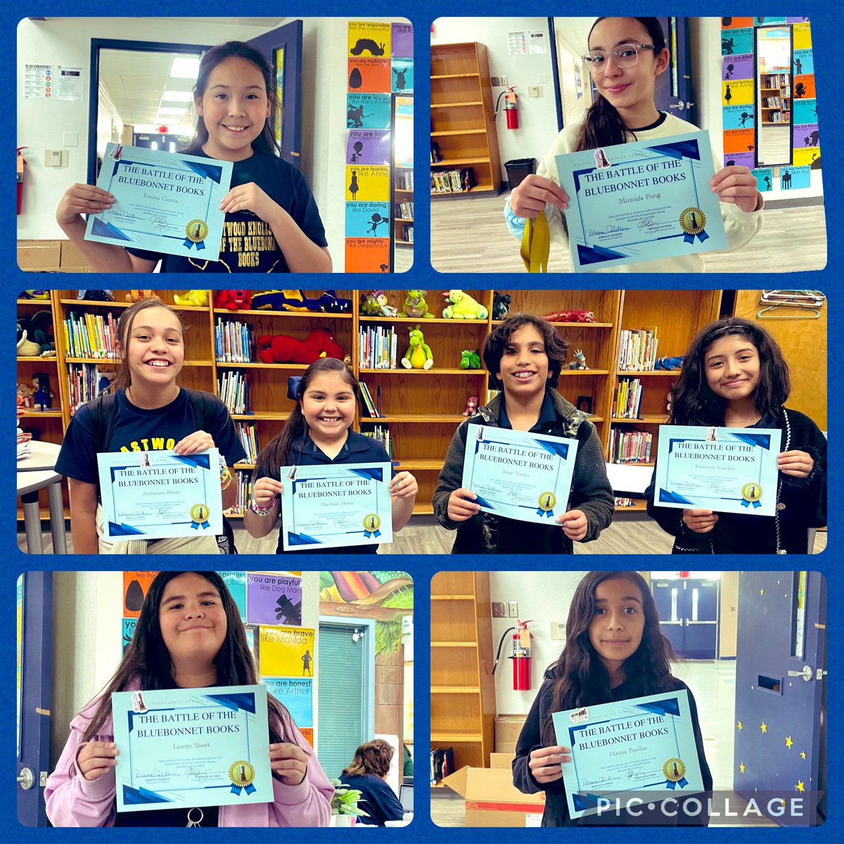 Congratulations Bluebonnet Team! I’m so proud of you! Thank you @YISDLibServices for our certificates! @EastwoodKnolls 🐉📚