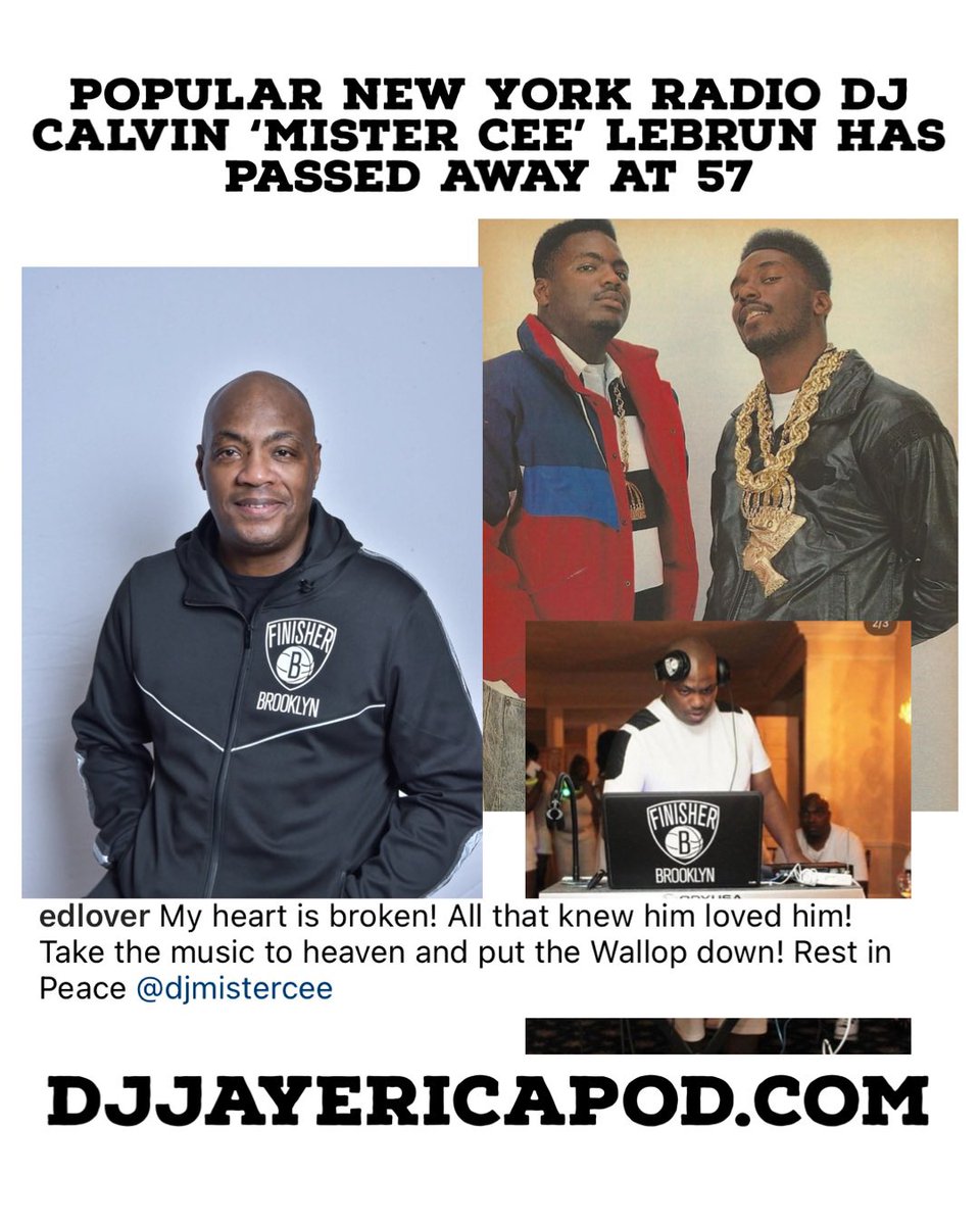 Popular New York Radio DJ Calvin ‘Mister Cee’ LeBrun Has Reportedly Passed Away At 57. This is a heavy one for the DJ community and hip hop music community. As a DJ he was one of many DJs I watched growing up sleep in peace. #djmistercee #mistercee #hot97