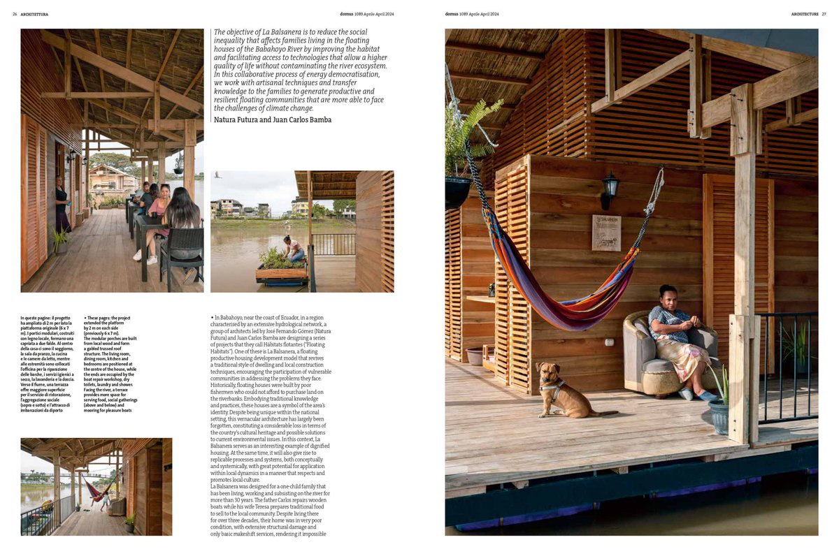 jcarlosbamba's tweet photo. La Balsanera en el N.1089 de la revista Domus @DomusWeb con la edición a cargo de Norman Foster @NormanFoster0 titulada “The Future of Home”. https://t.co/XKJYJKHjtZ