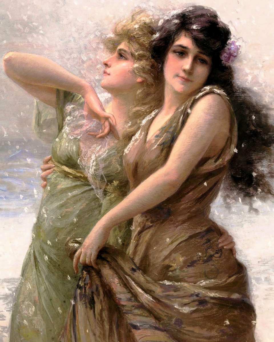 L'Inverno. (1890-1910) Edouard Bisson. (1856-1939)🖌️🌹 French Painter, Pre-Raphaelite.