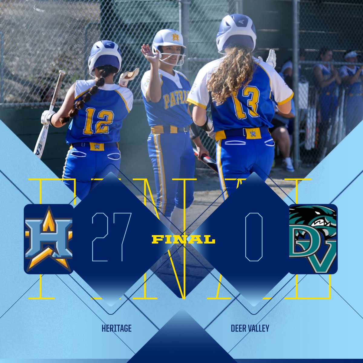 Softball got back on the winning track as it resumed BVAL play with a win over Deer Valley yesterday. Brooklynn Galloway had four hits and five RBI, Mikaela Mortimer added four RBI, while Kylie Garcia and Shyanne Aragon combined for a no-hitter, each allowing just one walk.