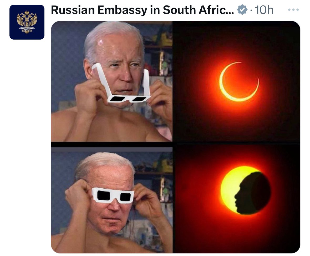 🇷🇺🇿🇦 This was posted by the official Russian Embassy in South Africa government account: