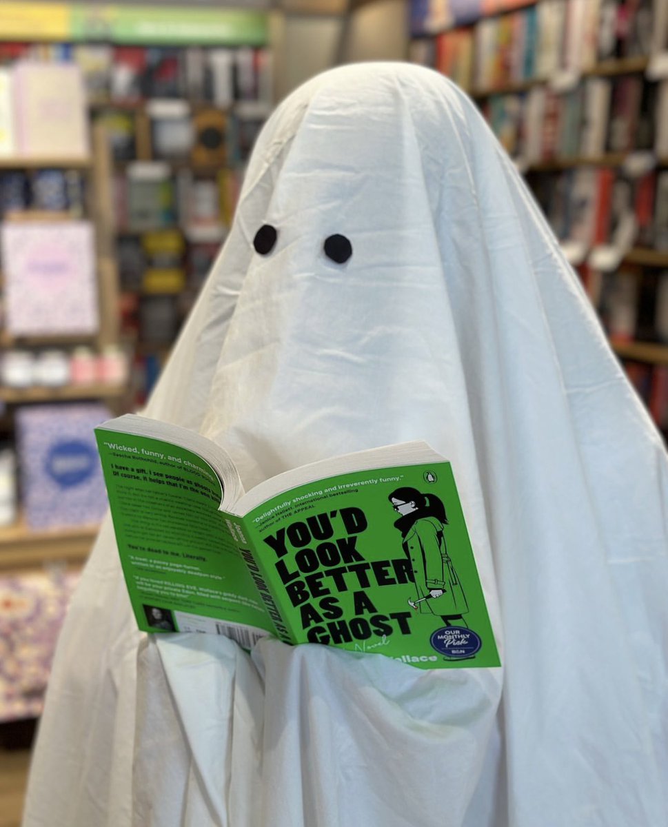 If I ever find myself feeling a little sad, I’m going to look at this photo of a ghost reading my book and remember … if this can happen, anything can happen. Thank you @bnportlandor for the perpetual lifting of my spirits 👻😁👏👏👏