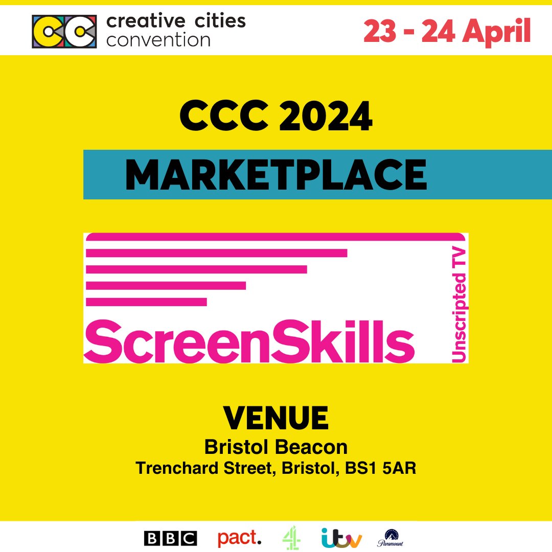 Thanks to @UKScreenSkills for supporting @CCConventionUK and being part of the Marketplace during the conference. You can still get a ticket to attend this year's event: 🎫creativecitiesconvention.com/sponsors/ Don't forget - we have the networking party on the 23rd for ticket holders only.