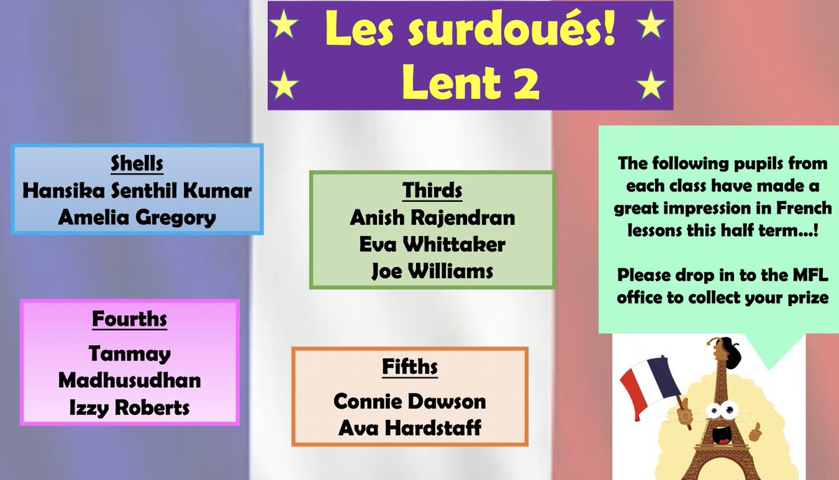 Well done to our Surdoués 🇫🇷, Hispanists 🇪🇸 and Wunderkinder 🇩🇪 of Lent 2. Come to The MFL office to claim your prize! <a href="/kingschester/">The King's School</a>
