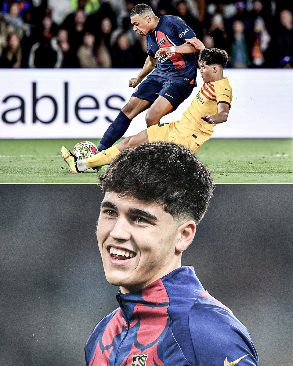 Mbappé vs. 17-yeard old Pau Cubarsí:

- 0 shots on target
- 3/12 duels won
- 1/4 dribbles completed