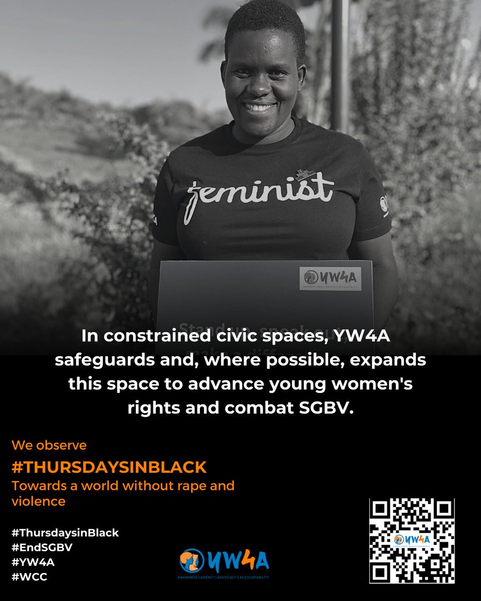 This #ThursdaysInBlack , #YW4A stands in solidarity with survivors of gender-based violence.✊

We bring together a powerful network of young women leaders, feminists, & experts to fight for gender equality & influence policy decisions in 🇰🇪 .  #WCC #EndSGBV