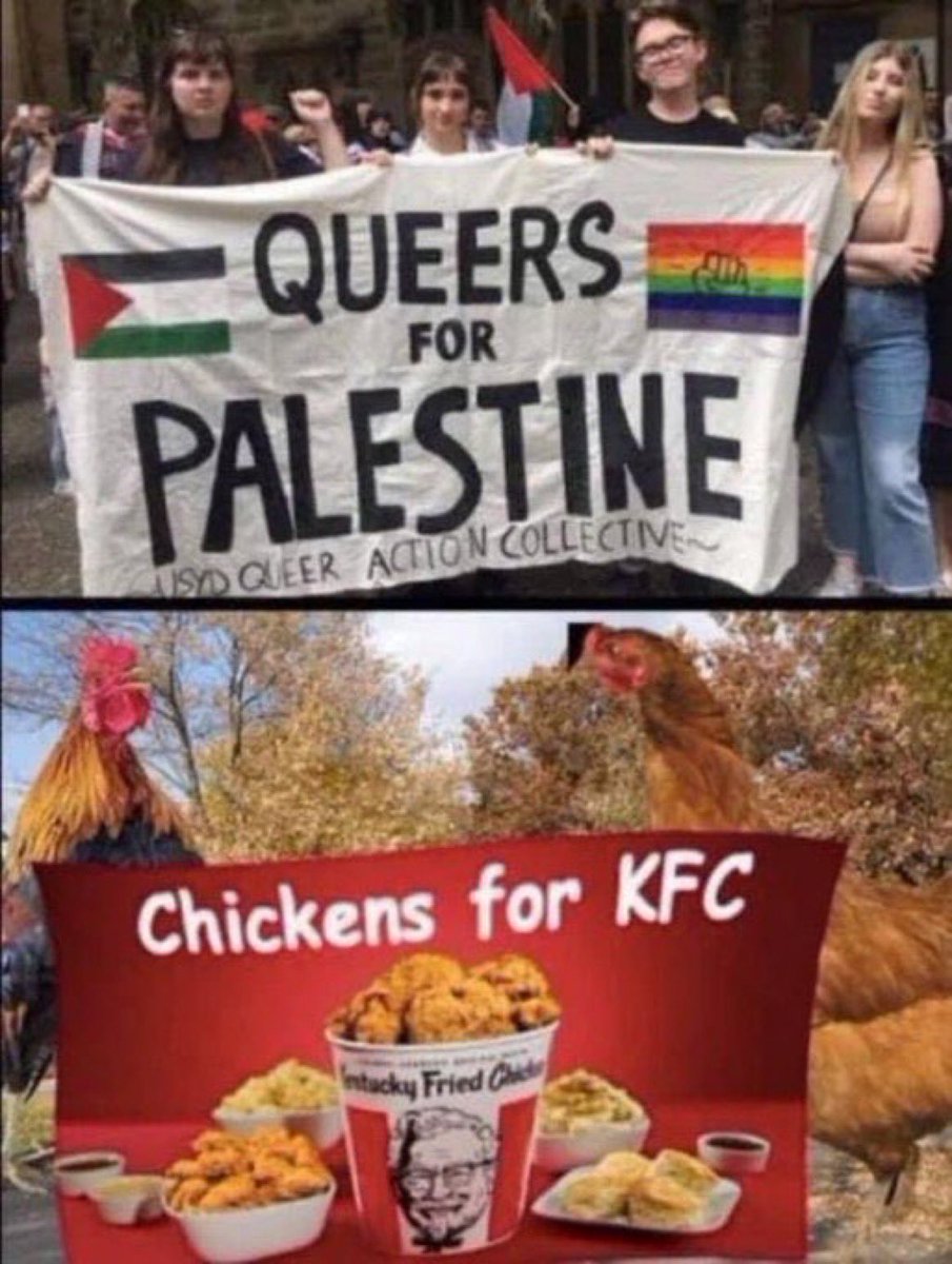 Queers for Palestine is just like chicken for KFC.