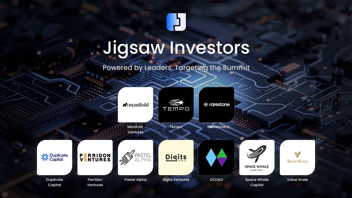 Jigsaw (@jigsawdefi) on Twitter photo Our vision of dynamic collateral has been 2+ years in the making and we can't wait for you all to experience it very soon. We have a lot of early supporters who understood this concept and supported us from day 1. Without them none of this would be possible and we're excited to Our vision of dynamic collateral has been 2+ years in the making and we can't wait for you all to experience it very soon. We have a lot of early supporters who understood this concept and supported us from day 1. Without them none of this would be possible and we're excited to
