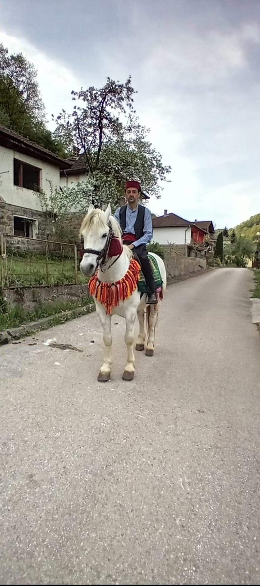 Idriz Halilovic in traditional Bosnian costume, from Srebrenica, going to Eid, as our ancestors went once upon a time. It's nice to remember the old days. #Srebrenica #April2024