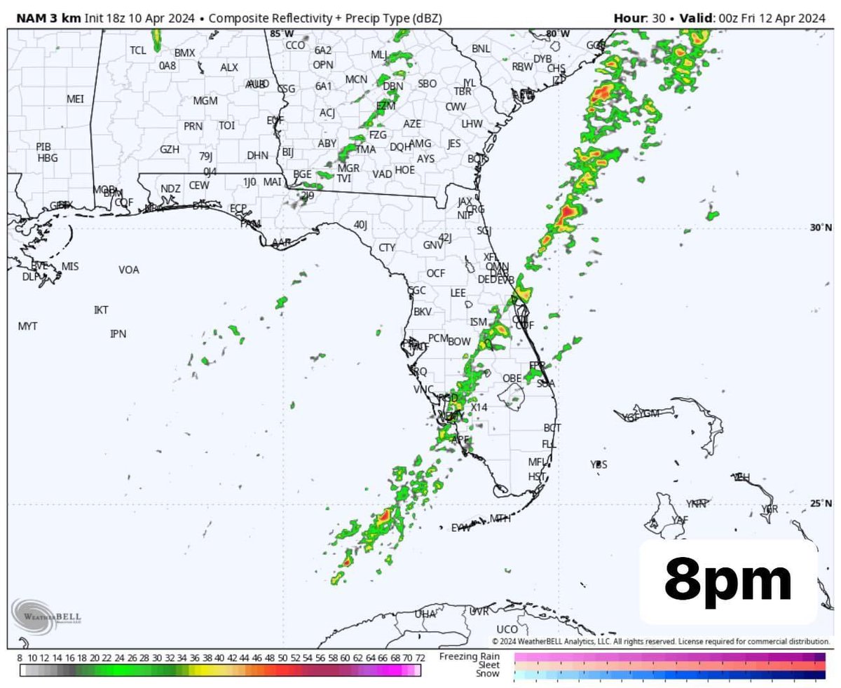 Here’s the latest timing on tomorrow’s line of showers and thunderstorms as they move into #CentralFlorida!  #flwx #wxtwitter