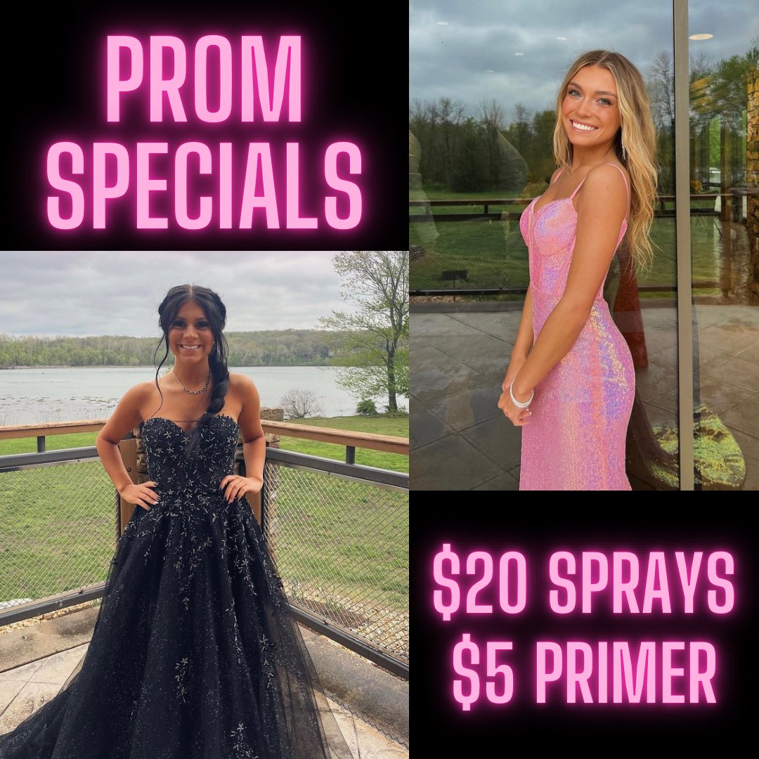 PROM SPECIALS!!! Come see us @sotansalon 

Half price upgrades ALL DAY!!

$20 Spray tans & $5 primer packets!!

4/11 & 4/12 ONLY!!!

#SunKissedSkin #TanningObsessed #GoldenGoddess #GlowGetter #TanningTherapy #GetYourGlowOn #BronzedBeauty #HealthyGlow #BeachBabe #TanningTime
