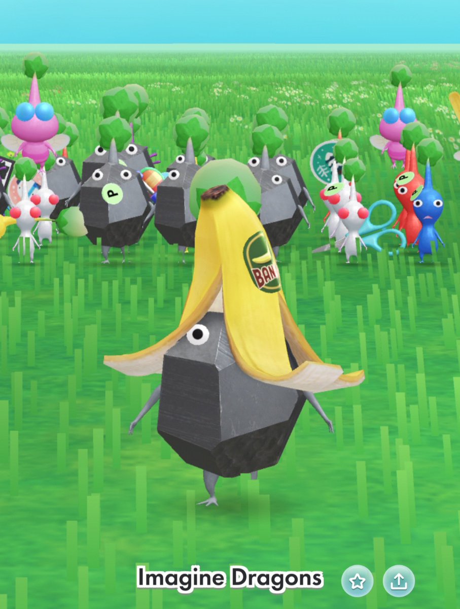 If I had known they were going to put a banana on their head, I probably would have given them a different name... #PikminBloom