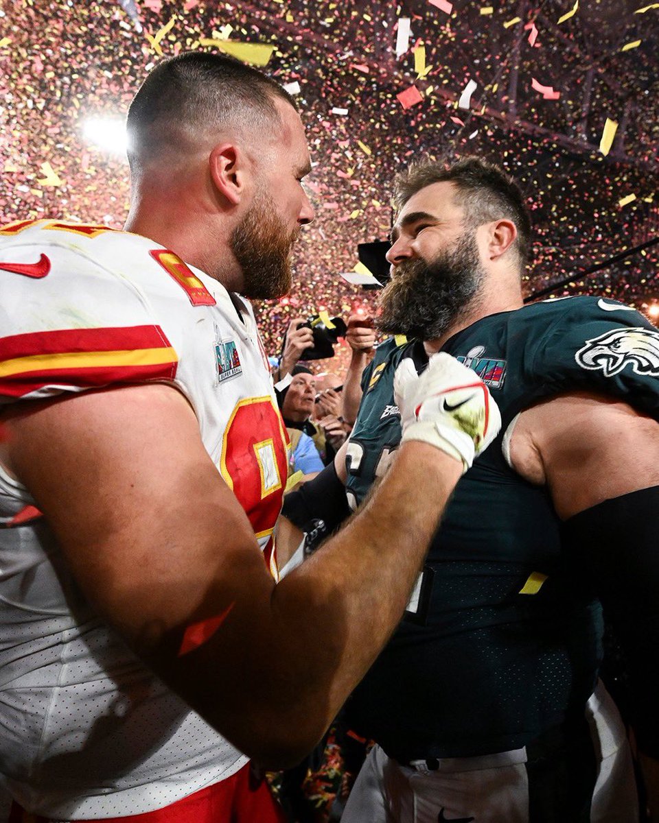 Who does it better than these brothers? #NationalSiblingDay Travis Kelce: 🏹 3x Super Bowl champion 🏹 9x Pro Bowl 🏹 4x First-team All-Pro Jason Kelce: 🦅 1x Super Bowl champion 🦅 7x Pro Bowl 🦅 6x First-team All-Pro