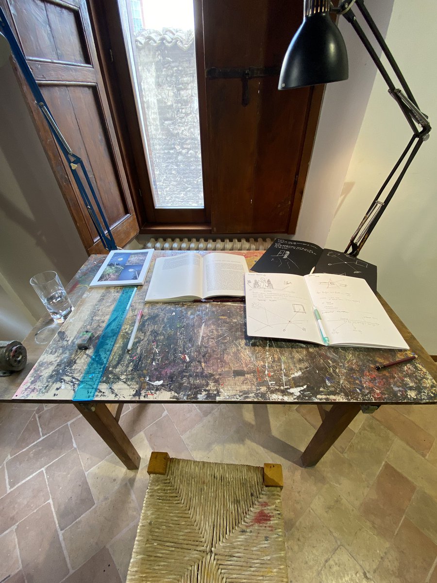 This is Sol Lewitt’s writing desk. Extremely privileged and grateful to be spending some time in his Sculpture studio, and Anna Mahler’s music room working and making this month.