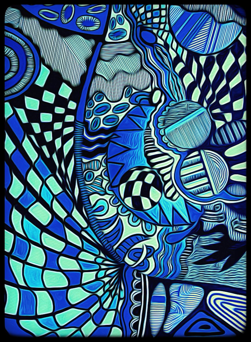 IanBarrettArt's tweet photo. "BLUE ODYSSEY" Mixed Media
#abstractart #abstractartwork #abstractartist #modernart #modernartist #modernartwork #geometric #geometricart #blue #blueart #blueartwork #dualbrushpens #colouredbrushpens #feltpen #sharpie #sharpieart #sharpieartist #blackmarker #blackmarkerart https://t.co/EthNrA8RpT
